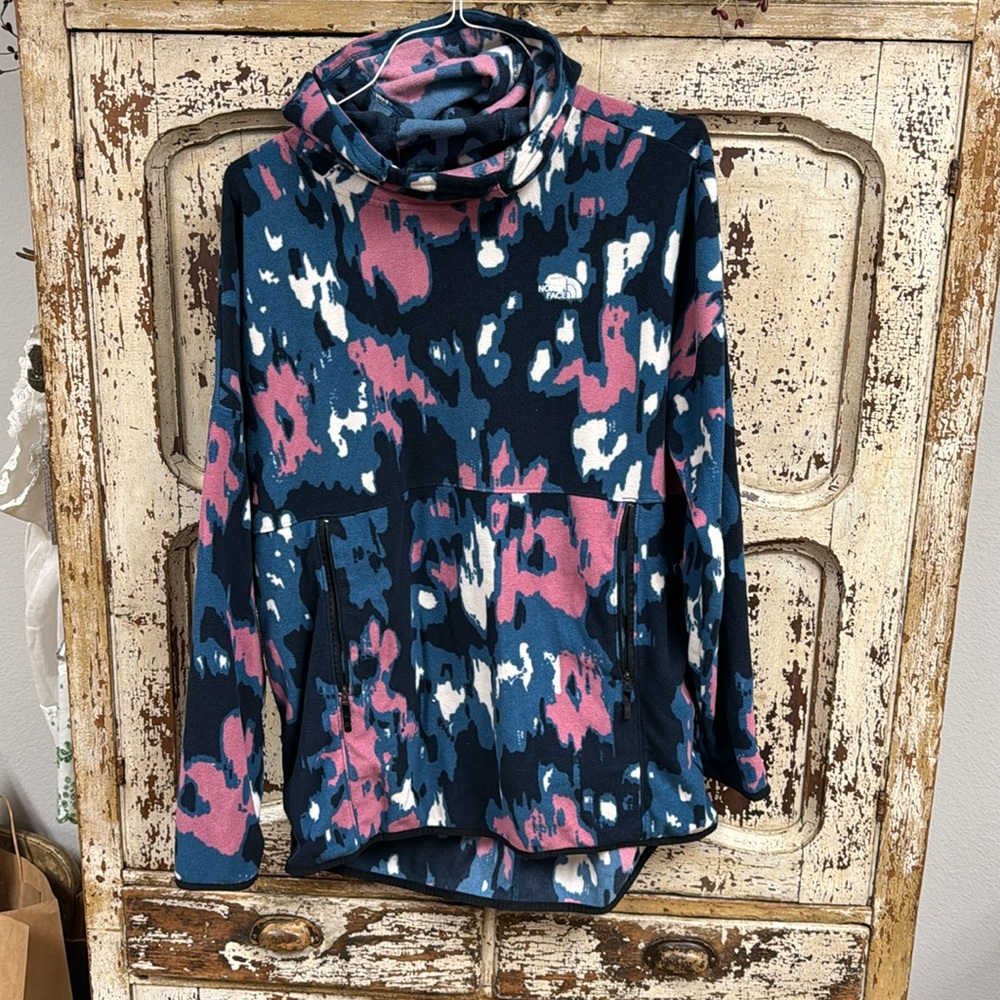 XL North Face Hooded Fleece Jacket